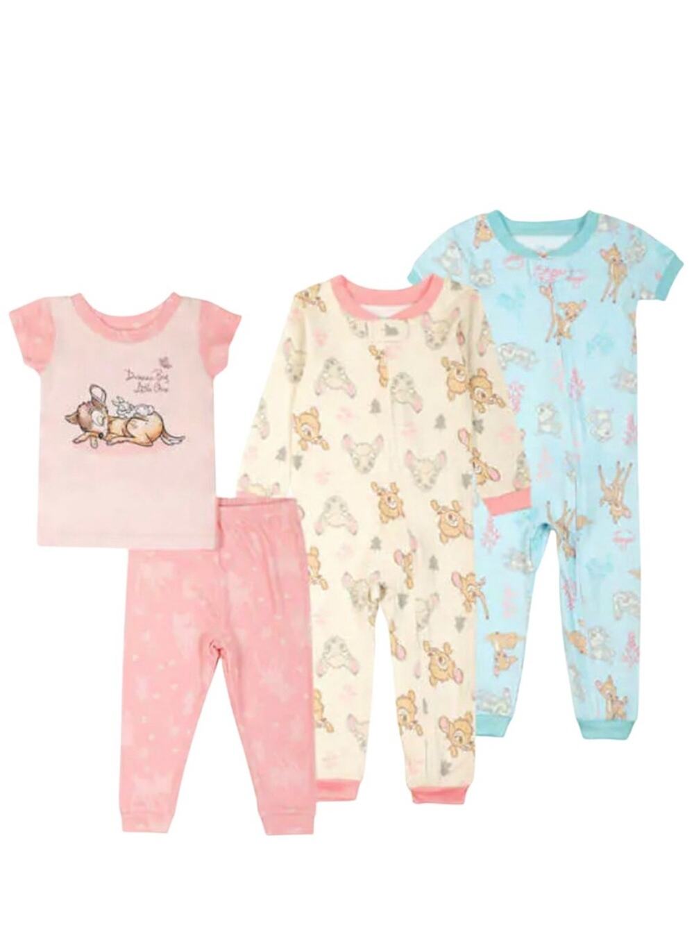 Disney Baby Bambi Infant Pajamas 4-piece Set Light Pink 
Size 12 Month’s NWT